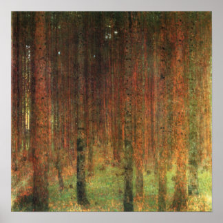Póster Gustav Klimt - Poster paisajista Pine Forest II