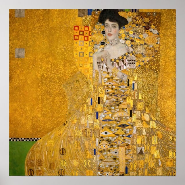 Póster Gustav Klimt - Retrato de Adele Bloch-Bauer I (Frente)