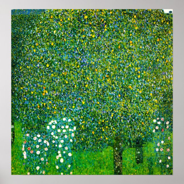 Póster Gustav Klimt Rosas Bajo El Poster De Pear Tree (Frente)