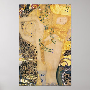 Póster Gustav Klimt - Serpientes Acuáticas I