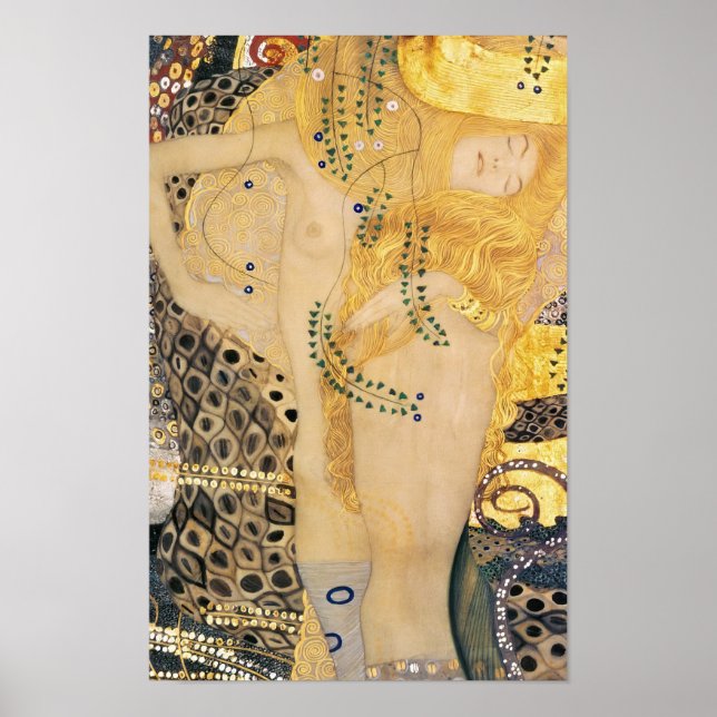 Póster Gustav Klimt - Serpientes Acuáticas I (Frente)