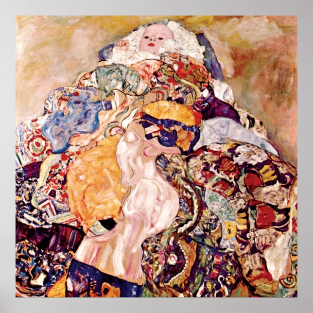 Póster Gustav Klimt - The Baby Cradle - Newborn (Frente)