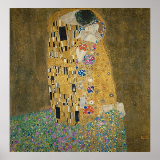 Póster Gustav Klimt - The Kiss (Frente)