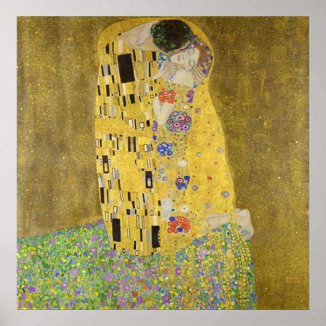 Póster Gustav Klimt The Kiss (Frente)