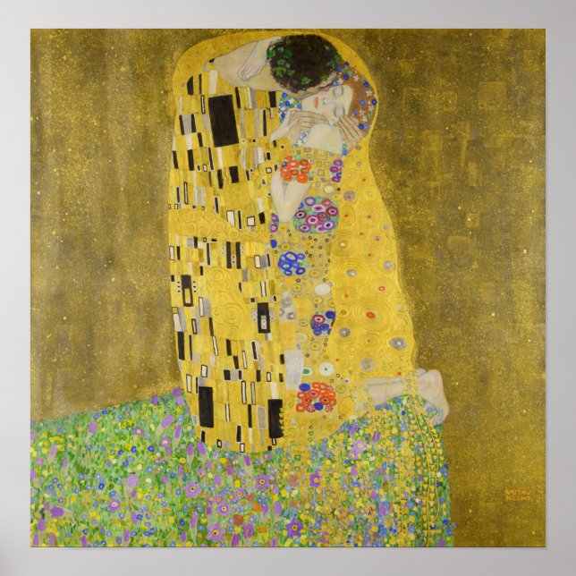 Póster Gustav Klimt - The Kiss (Frente)