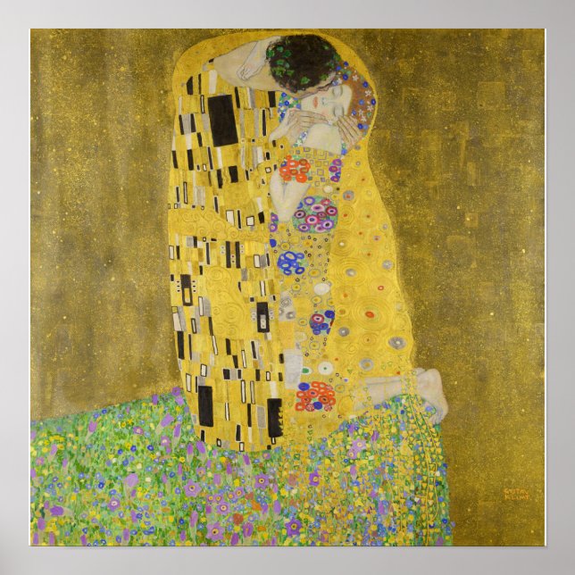 Póster Gustav Klimt - The Kiss (Frente)