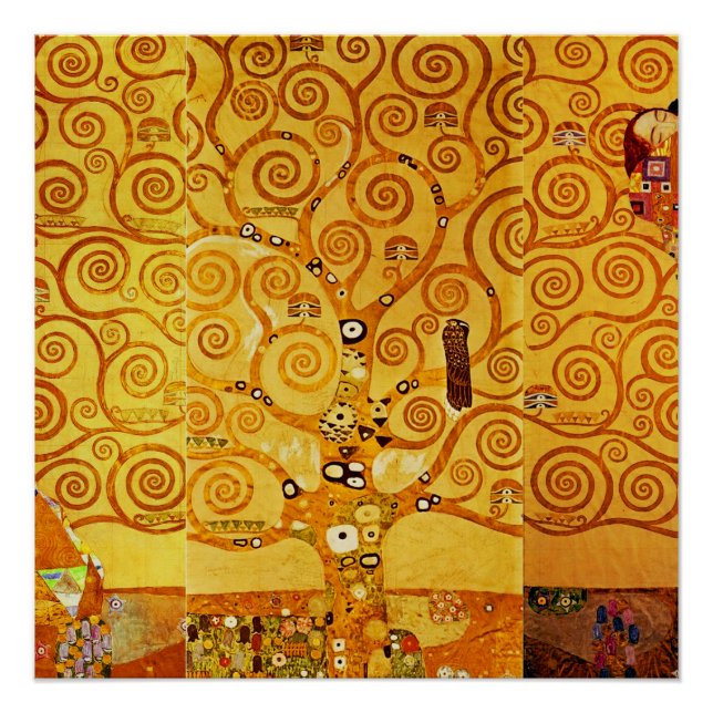 Póster Gustav Klimt Tree of Life: Simbolista Art Nouveau (Anverso)