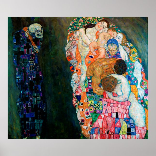 Póster Gustav Klimt "Vida y muerte" (Frente)