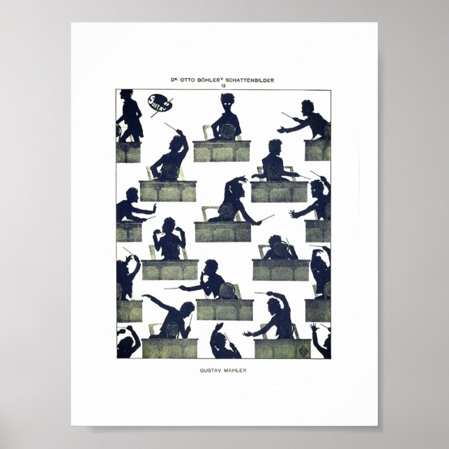 Póster Gustav Mahler Silhouette by Otto Böhler (Frente)