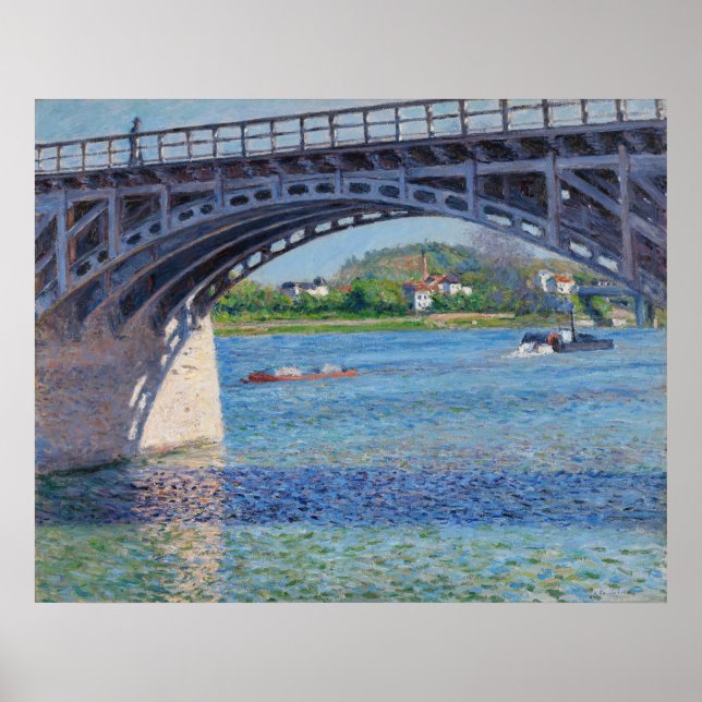 Póster Gustave Caillebotte - Bridge at Argenteuil & Seine (Frente)