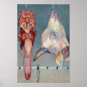 Póster Gustave Caillebotte - Cabeza de ternera y lengua d