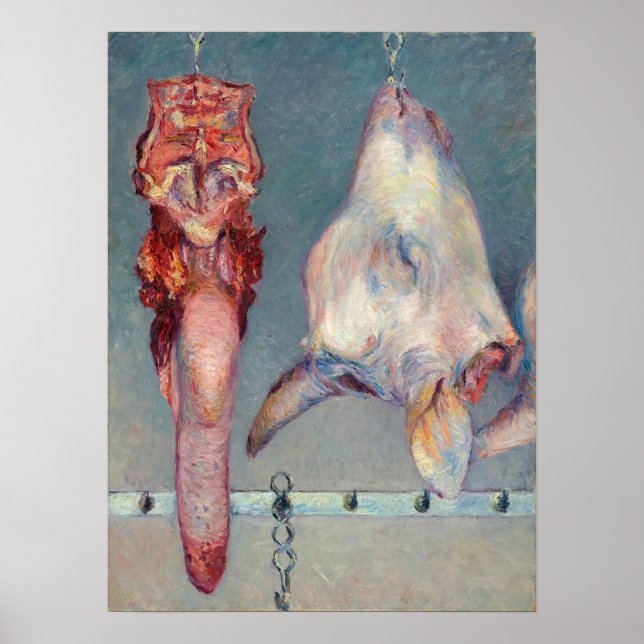 Póster Gustave Caillebotte - Cabeza de ternera y lengua O (Frente)