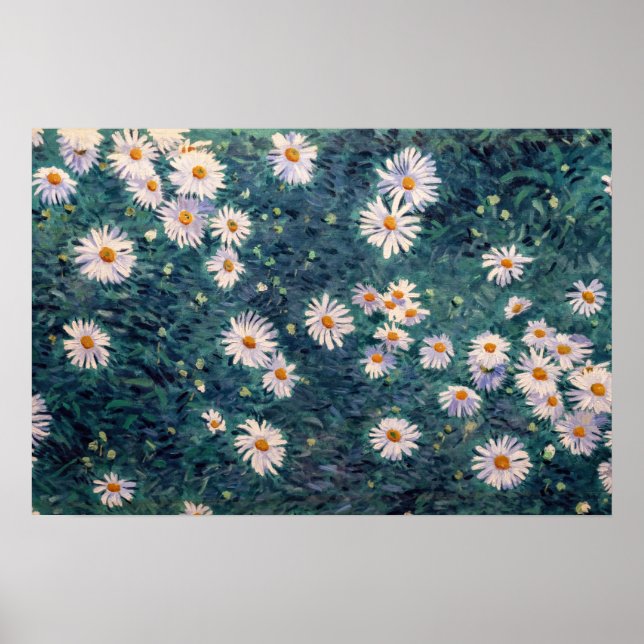 Póster Gustave Caillebotte - Cama de Daisies, detalle (Frente)