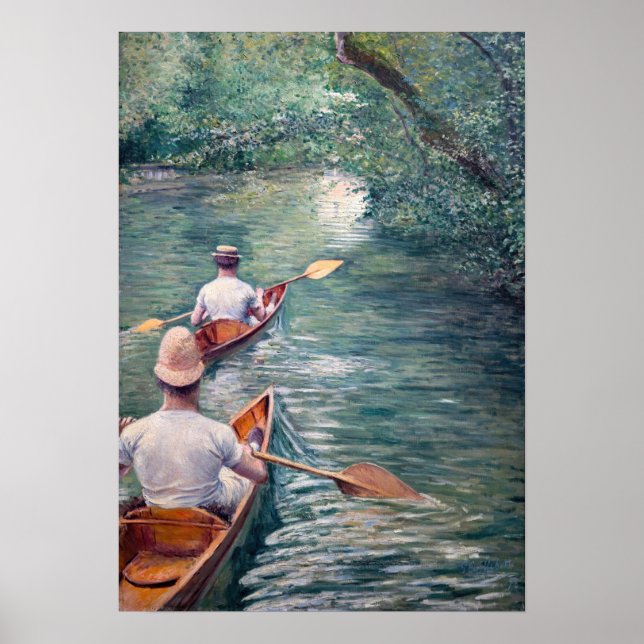 Póster Gustave Caillebotte - Canoes on the Yerres (Frente)