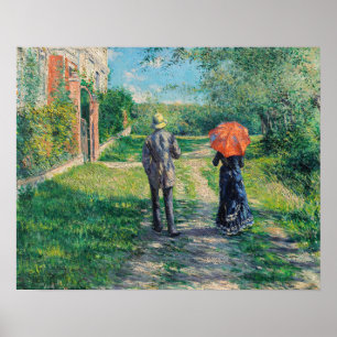 Póster Gustave Caillebotte - El camino cuesta arriba
