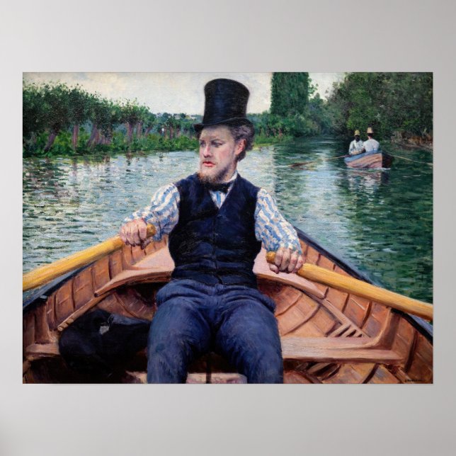 Póster Gustave Caillebotte - Fiesta en bote (Frente)