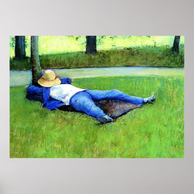 Póster Gustave Caillebotte - La siesta, (Frente)