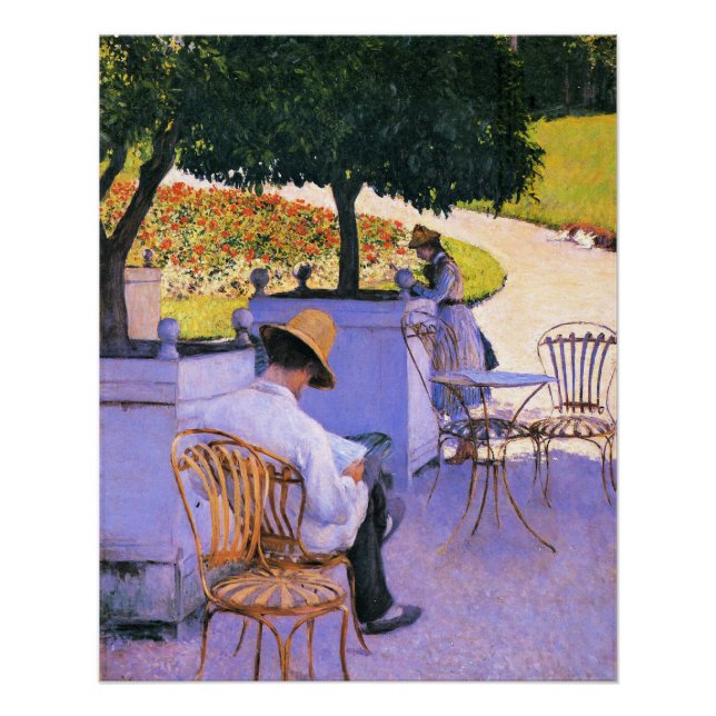 Póster Gustave Caillebotte - Los árboles Naranjas (Anverso)