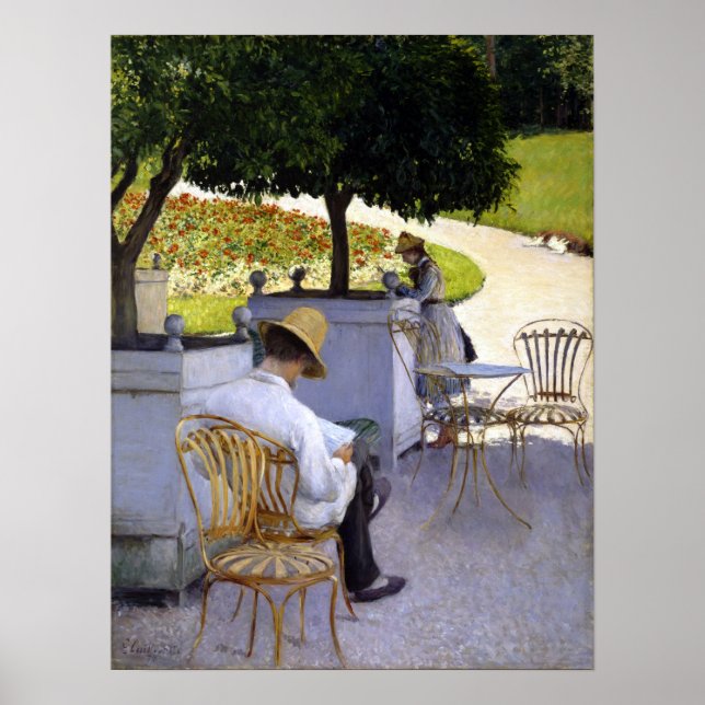 Póster Gustave Caillebotte Los Árboles Naranjas (Frente)