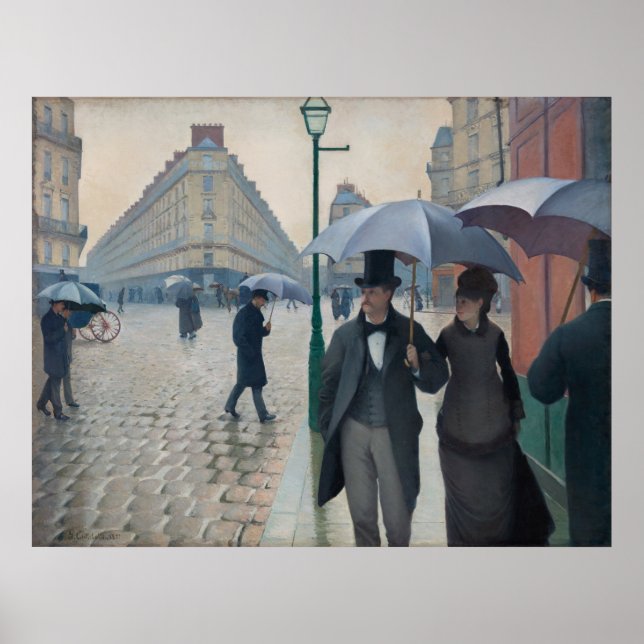 Póster Gustave Caillebotte - Paris Street; Rainy Day (Frente)