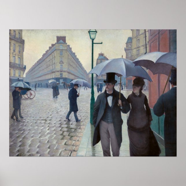 Póster Gustave Caillebotte - Paris Street; Rainy Day (Frente)
