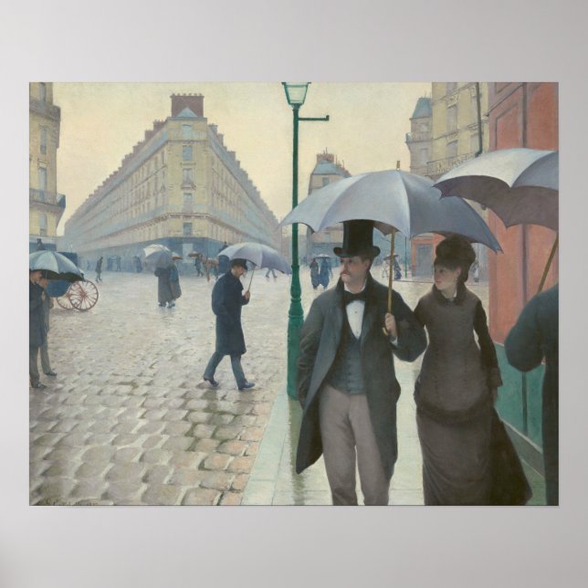 Póster Gustave Caillebotte - Paris Street; Rainy Day (Frente)