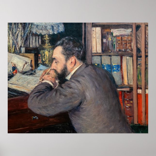Póster Gustave Caillebotte - Retrato de Henri Cordier (Frente)
