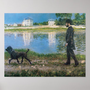 Póster Gustave Caillebotte - Richard Gallo y su perro