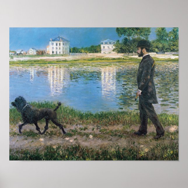 Póster Gustave Caillebotte - Richard Gallo y su perro (Frente)