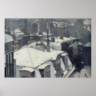 Póster Gustave Caillebotte - Techos en la nieve
