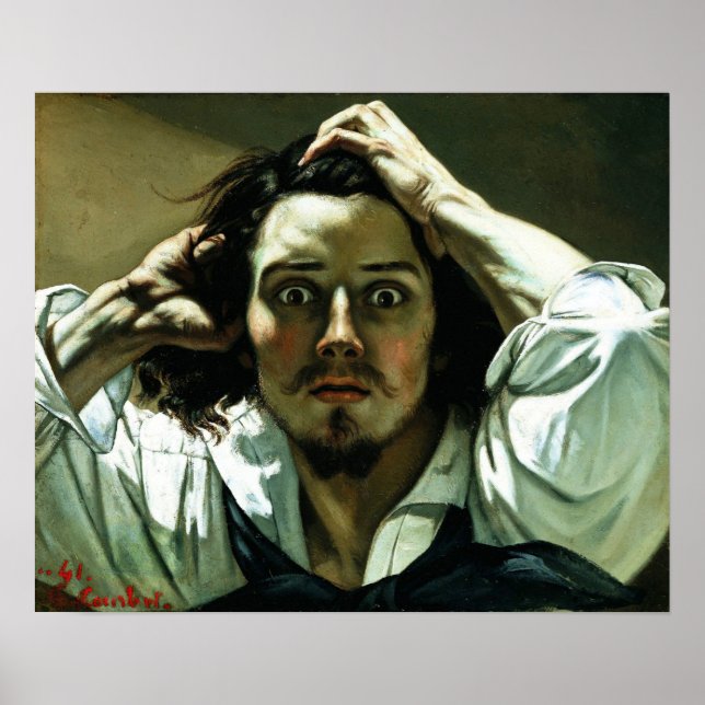 Póster Gustave Courbet - Autoretrato (Frente)