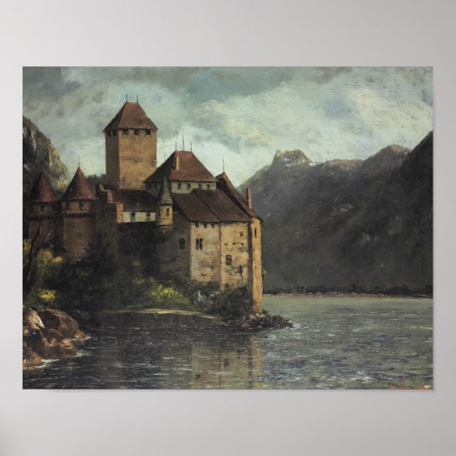 Póster Gustave Courbet - Castillo de Chillon (Frente)