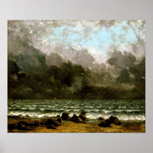 Póster Gustave Courbet El Mar