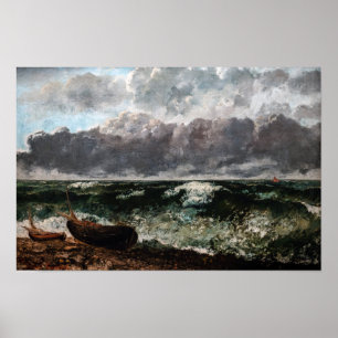 Póster Gustave Courbet - El mar tormentoso / La ola