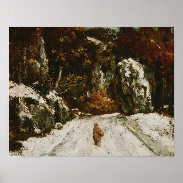 Póster Gustave Courbet - Invierno en el Jura (Frente)