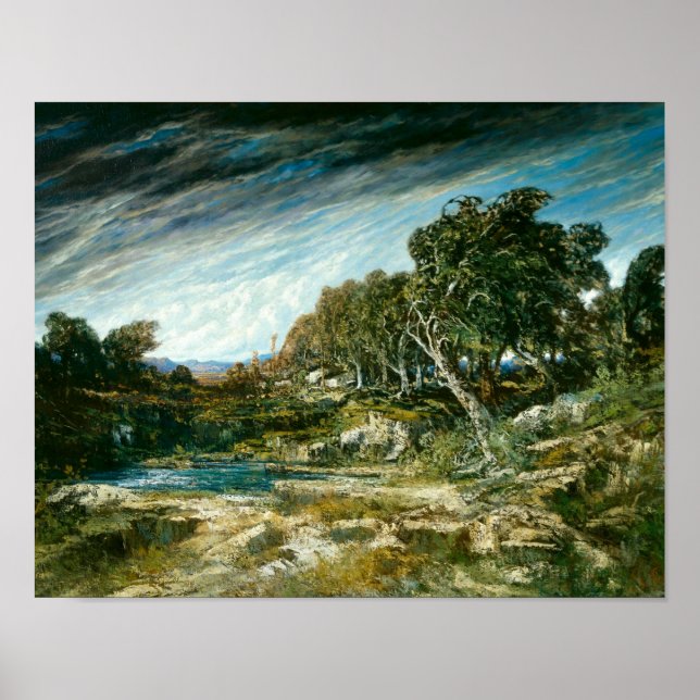 Póster Gustave Courbet - La ráfaga de viento (Frente)