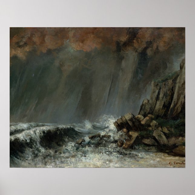 Póster Gustave Courbet - Marine: El Waterspout (Frente)