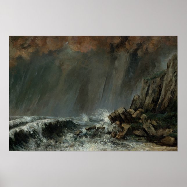 Póster Gustave Courbet - Marine: El Waterspout (Frente)