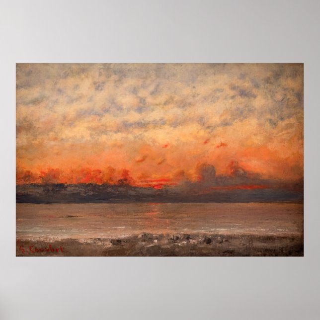 Póster Gustave Courbet - Sunset (Frente)