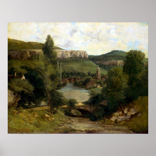 Póster Gustave Courbet Vista de Ornans (Frente)