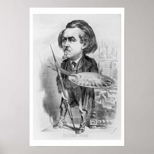 Póster Gustave Dore (1832-83), caricatura de 'Le Boulev (Frente)