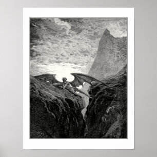 Póster Gustave Dore: Ahora la noche comenzó su curso
