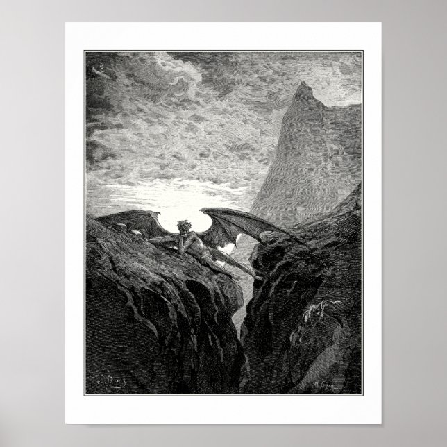 Póster Gustave Dore: Ahora la noche comenzó su curso (Frente)