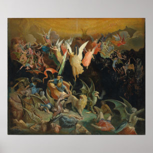 Póster Gustave Dore Color Engraving Rebel Angels
