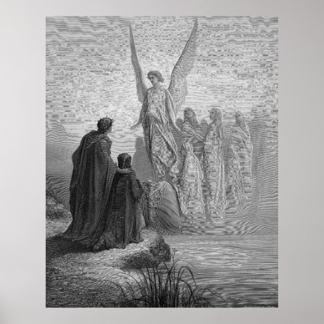 Póster Gustave Dore Engraving Dante Purgatorio Ilustració (Frente)