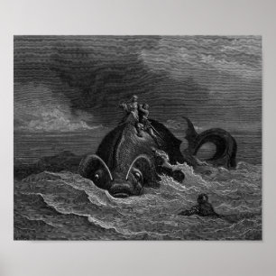 Póster Gustave Dore Engraving Sea Monstruo