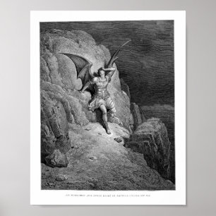 Póster Gustave Dore La Caída Del Paraíso Satanás Se Perdi