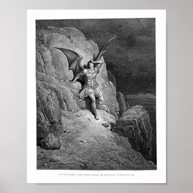 Póster Gustave Dore La Caída Del Paraíso Satanás Se Perdi (Frente)