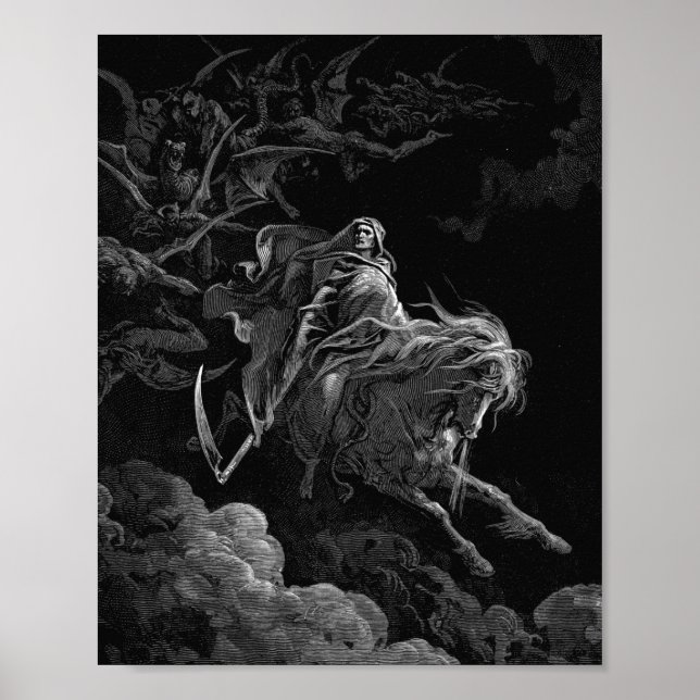 Póster Gustave Dore - Muerte En El Caballo Pálido (Frente)