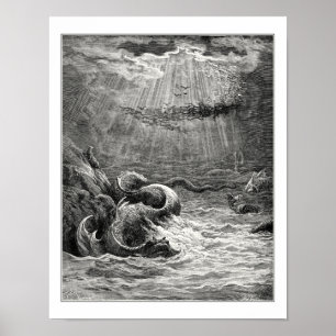 Póster Gustave Dore: reptil con desove abundante